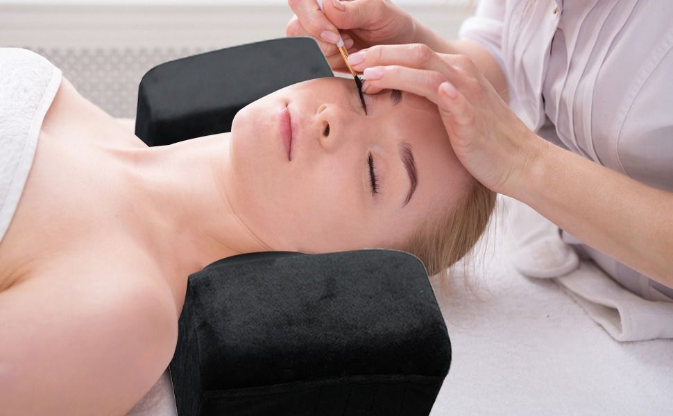 Eyelash Extension Pillow with Neck Support Soft Memory Foam Lash Cushion