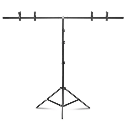 K TShape Photography Adjustable Backdrop Support Stand Kit Height Crossbar Portable With Clamps Car 5