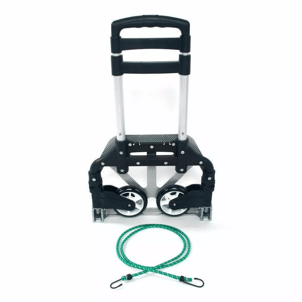 Portable Aluminium Folding Push Cart Travel Shopping Trolley Luggage With Wheels Compact And Lightw 2