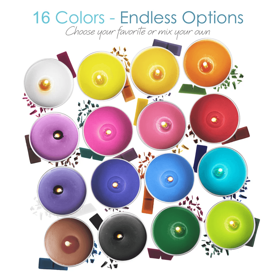 Complete Candle Making Kit Includes 2 Lbs Soy Wax 16 Color Dye Blocks 4 Fragrance Oils Melting Pot  6