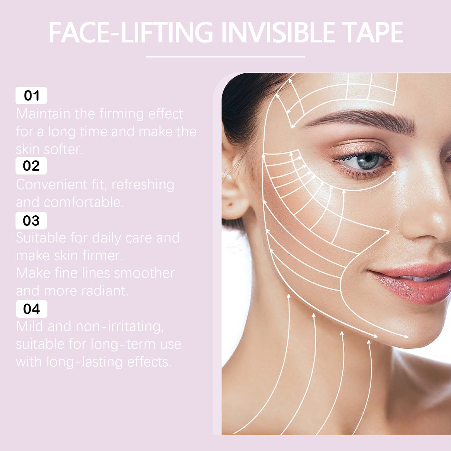 UltraThin Face Stickers Invisible Lift Tape for VLine Chin Shaping  Skin Tightening