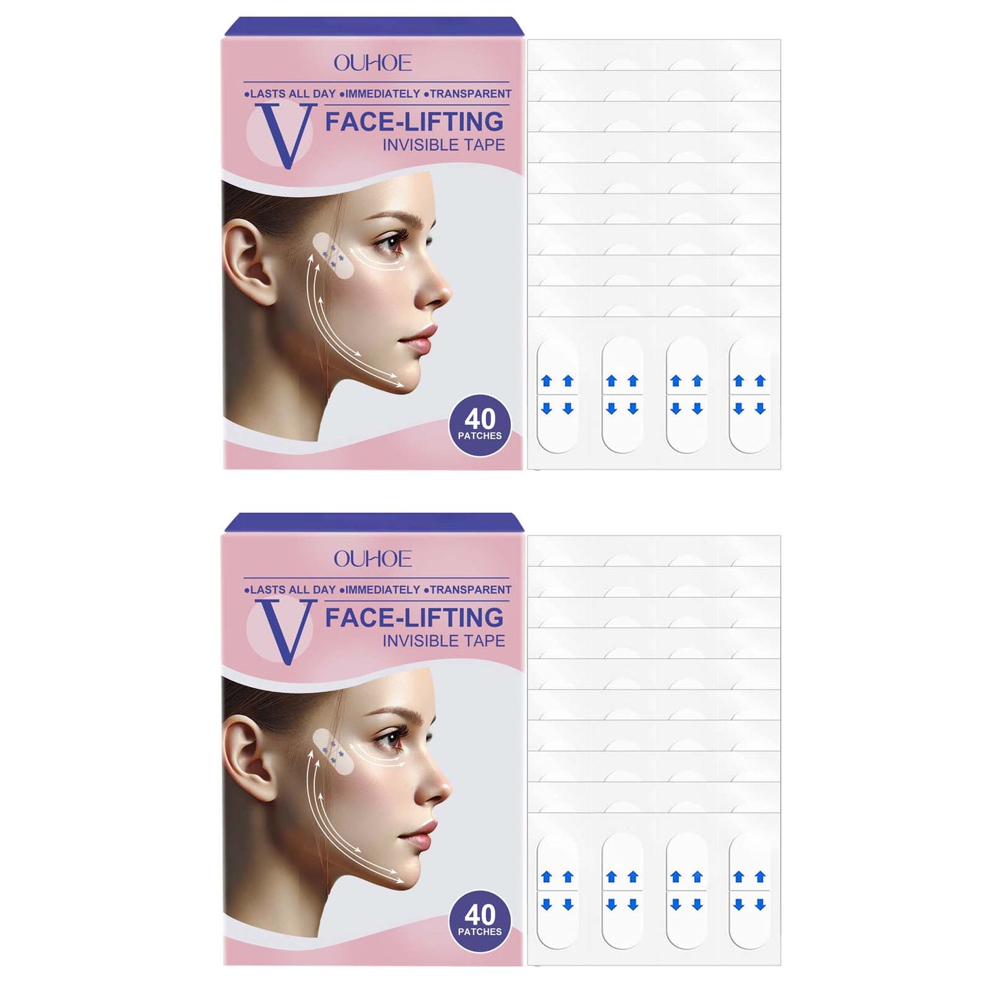UltraThin Face Stickers Invisible Lift Tape for VLine Chin Shaping  Skin Tightening