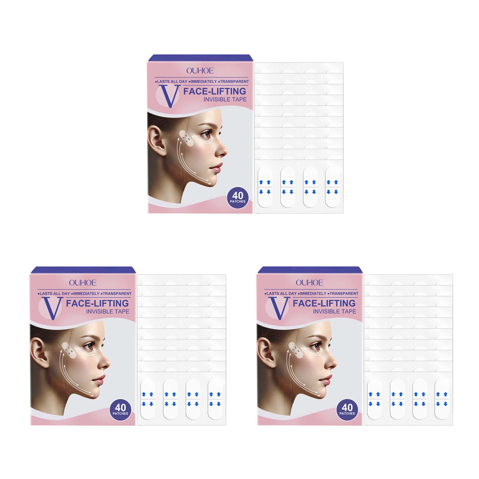 UltraThin Face Stickers Invisible Lift Tape for VLine Chin Shaping  Skin Tightening