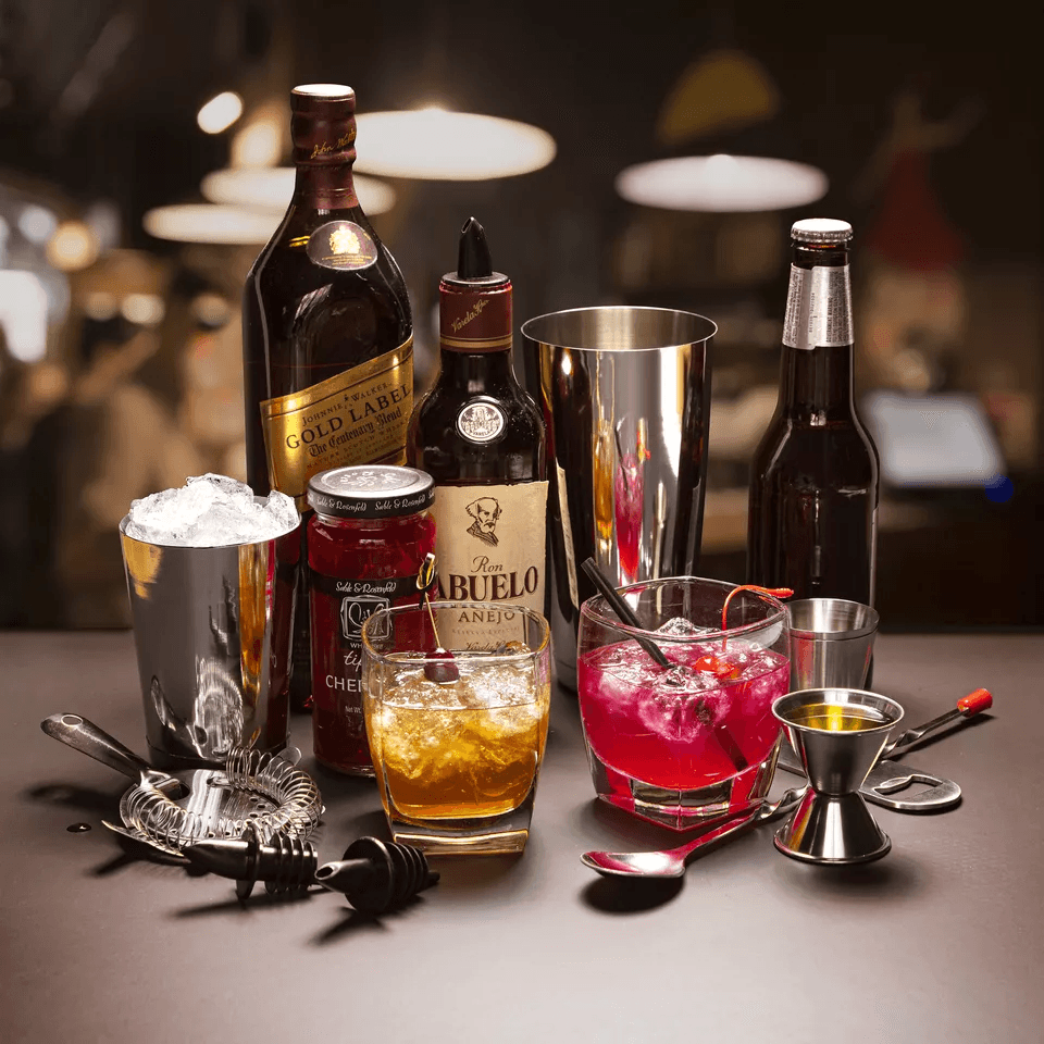 Complete Cocktail Shaker Bartender Kit Bar Tools Set With Lemon Squeezer Ideal For Home Bar Parties 1
