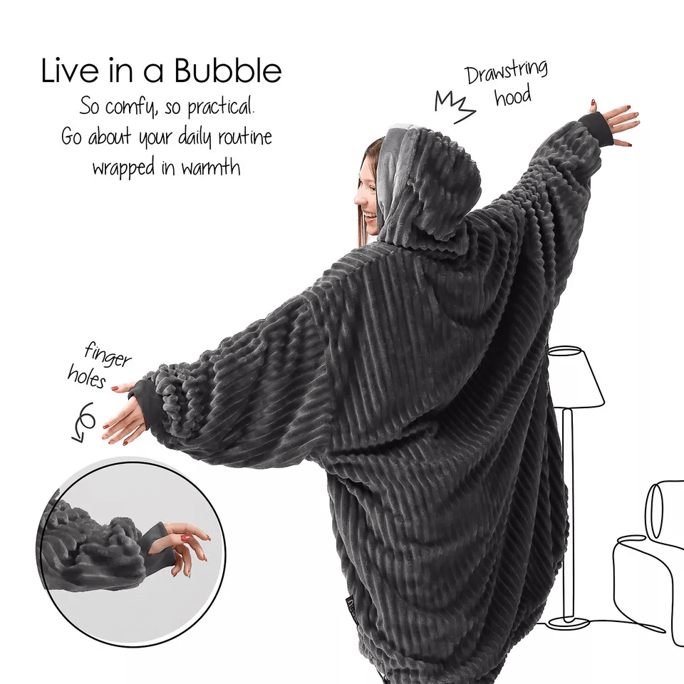Oversized Reversible Wearable Blanket Hoodie Cozy Adult Sweatshirt For Winter Comfort 3