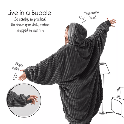 Oversized Reversible Wearable Blanket Hoodie Cozy Adult Sweatshirt For Winter Comfort 3