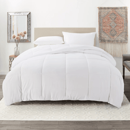 All Season White Down Alternative Comforter, Ultra Soft Quilted Duvet Insert