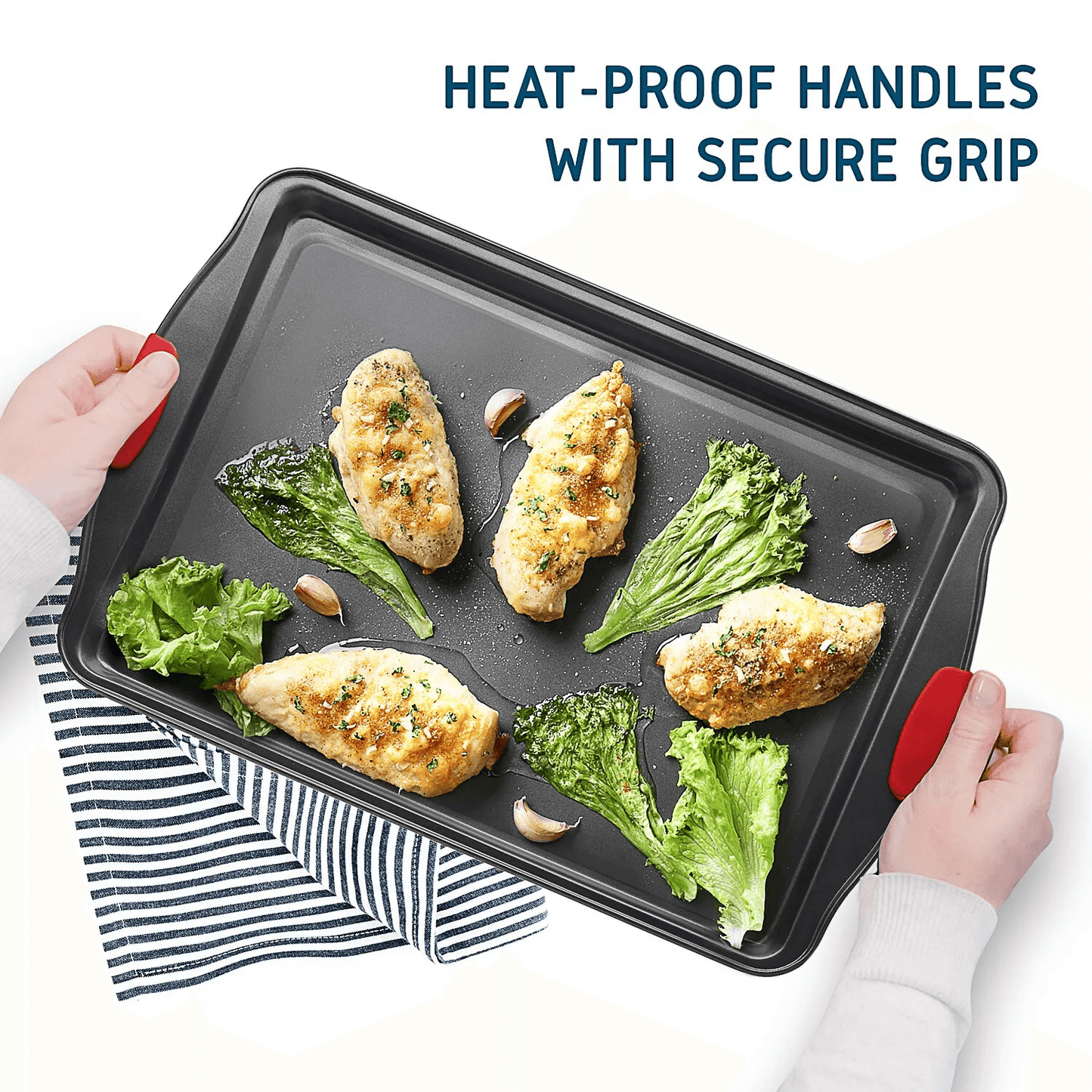 Nonstick Baking Sheet Pan Set By Joytable HeavyDuty Steel Cookie Sheets For Oven Use 4