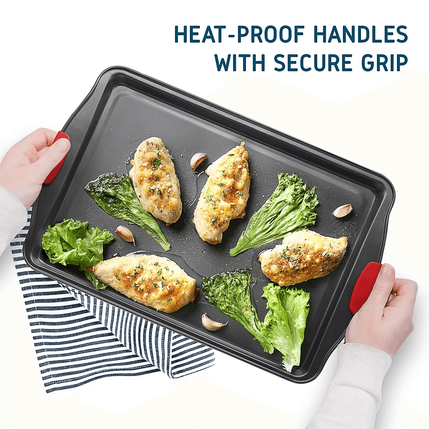 Nonstick Baking Sheet Pan Set By Joytable HeavyDuty Steel Cookie Sheets For Oven Use 4