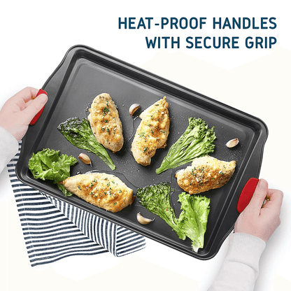 Nonstick Baking Sheet Pan Set By Joytable HeavyDuty Steel Cookie Sheets For Oven Use 4