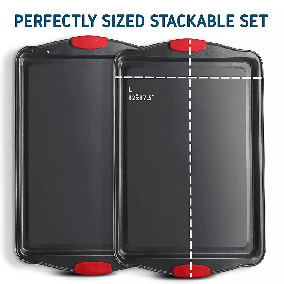 Nonstick Baking Sheet Pan Set By Joytable HeavyDuty Steel Cookie Sheets For Oven Use 5