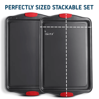 Nonstick Baking Sheet Pan Set By Joytable HeavyDuty Steel Cookie Sheets For Oven Use 5