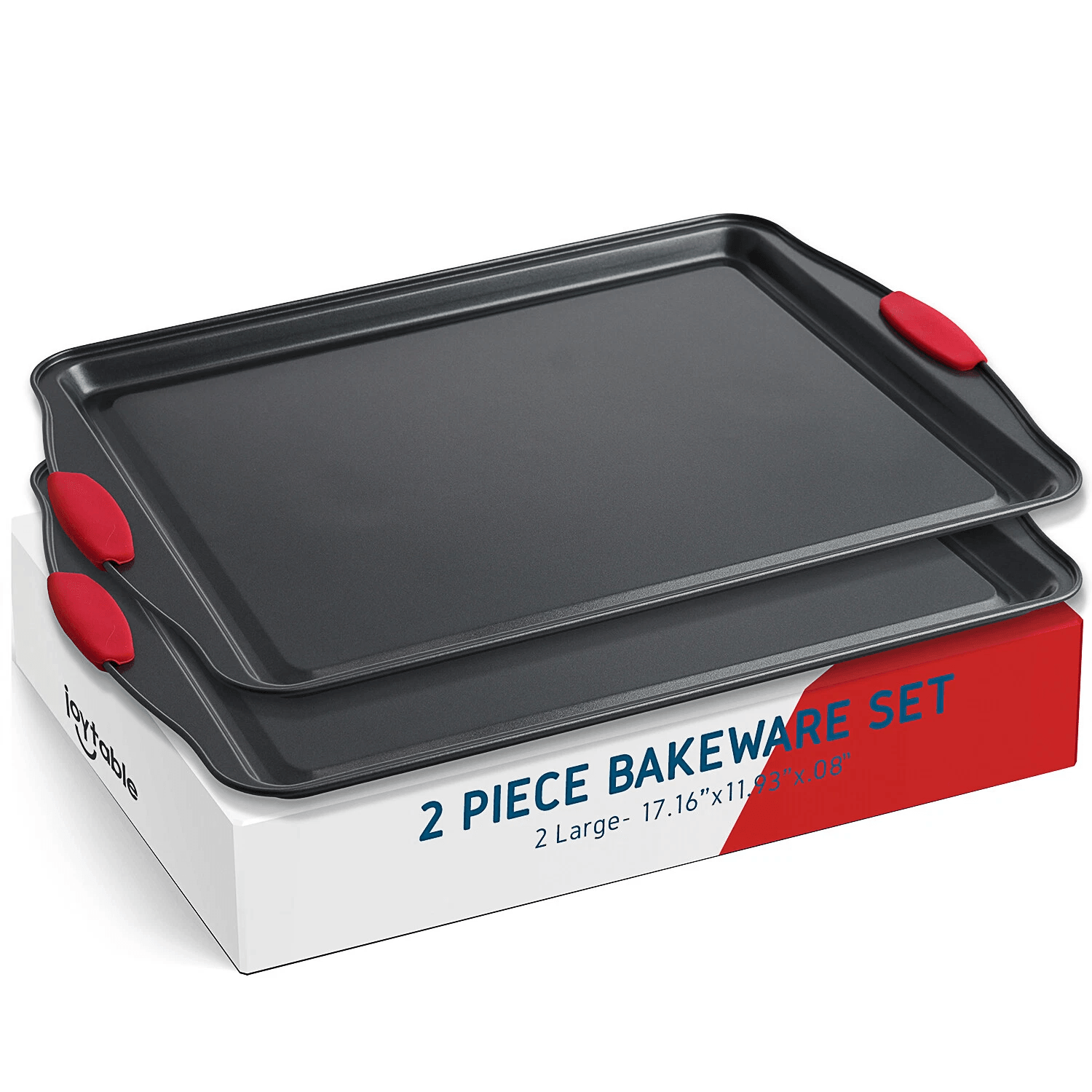 Nonstick Baking Sheet Pan Set by Joytable, Heavy-Duty Steel Cookie Sheets for Oven Use