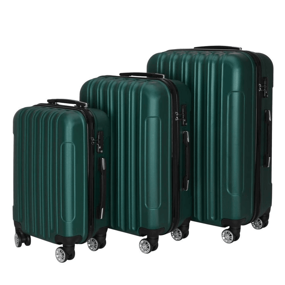 20 24 28 Luggage Travel Set  ABS Hard Shell Trolley Suitcases With TSA Lock  Green Spinner Luggage  2