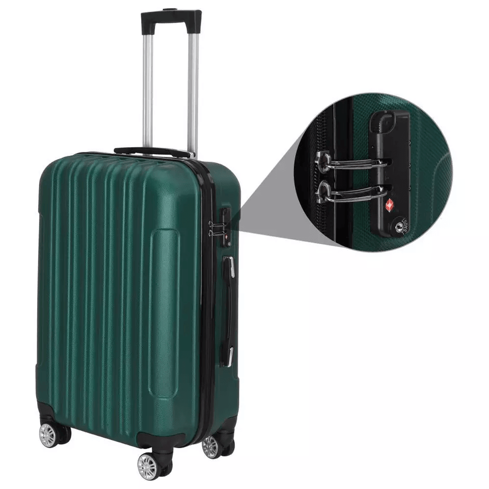 20 24 28 Luggage Travel Set  ABS Hard Shell Trolley Suitcases With TSA Lock  Green Spinner Luggage  4