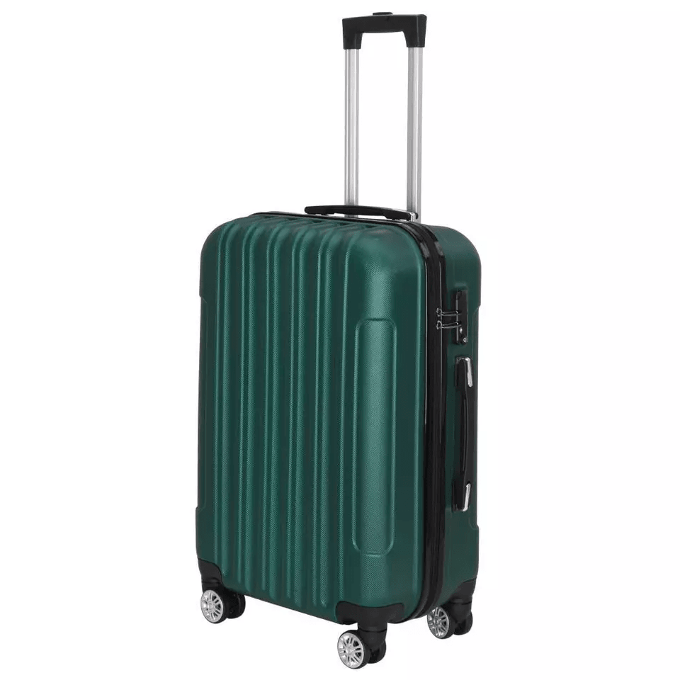 20 24 28 Luggage Travel Set  ABS Hard Shell Trolley Suitcases With TSA Lock  Green Spinner Luggage  3