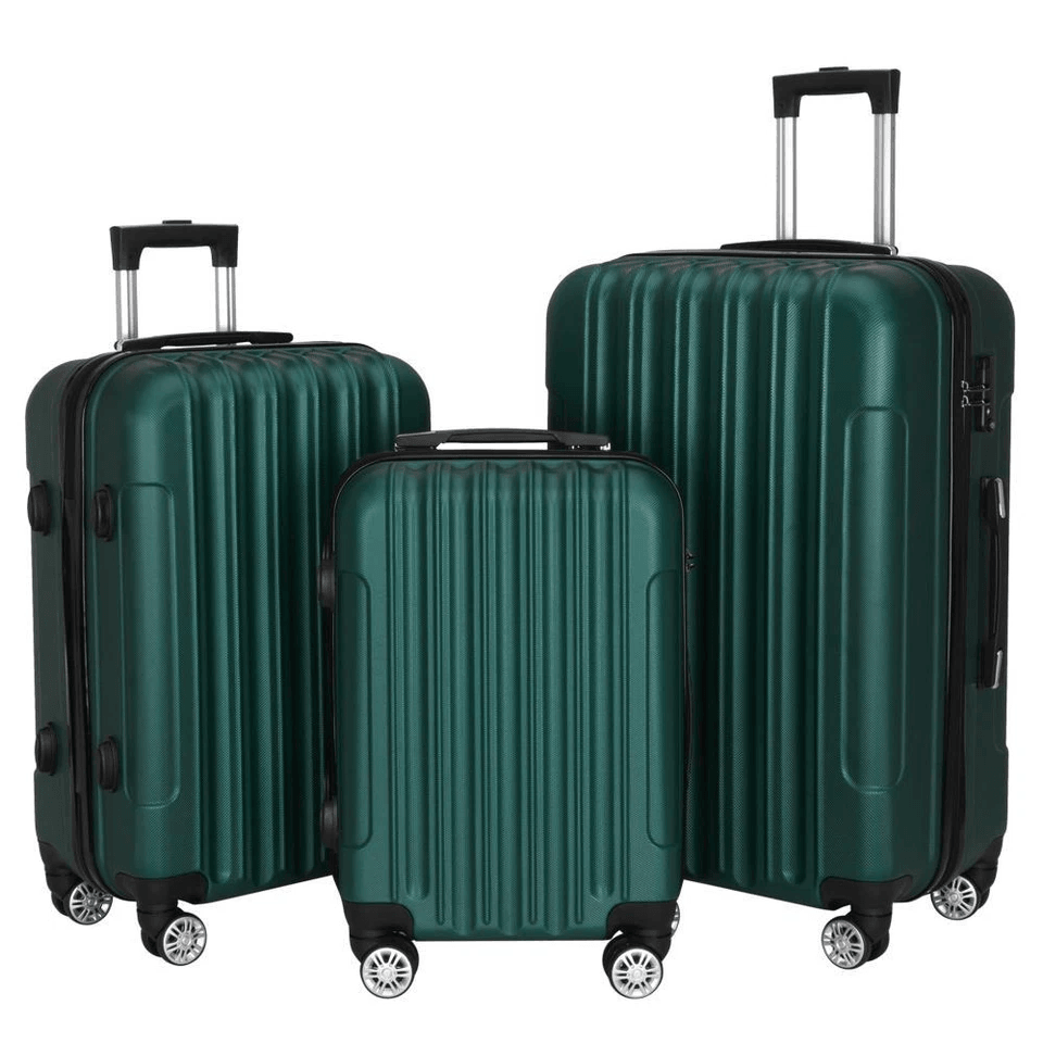 20 24 28 Luggage Travel Set  ABS Hard Shell Trolley Suitcases With TSA Lock  Green Spinner Luggage  7