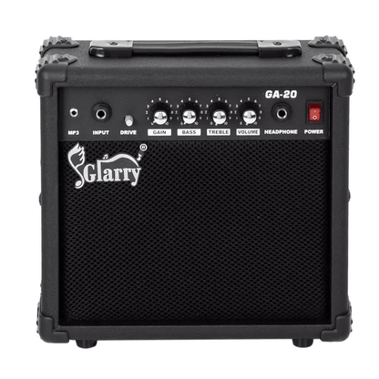Glarry Portable Electric Guitar Sound Amplifier, Mini AMP for Practice with AUX & Headphone Jack, Bass/Treble/Mid