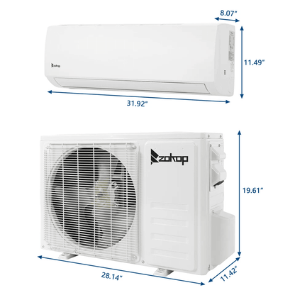 HighEfficiency BTU Ductless Mini Split AC Heat Pump SEER Inverter System 4
