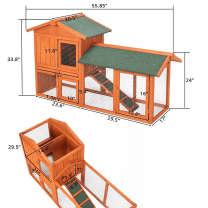 Premium Wooden Chicken Coop Hen House With Nesting Box  Run Ideal For Backyard Poultry 4