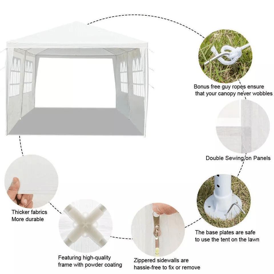 Heavy Duty Outdoor Canopy Party Tent With Sidewalls Waterproof Wedding Gazebo Pavilion For Catered  5
