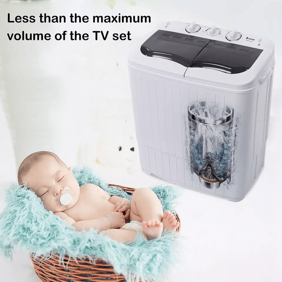 Home Portable Mini Twin Tubs Washing Machine Compact Washer For Clothing Clean Spin  Wash With High 4