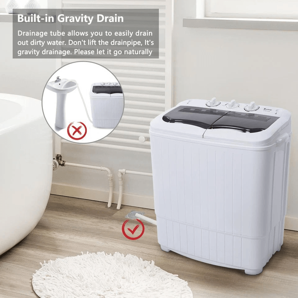 Home Portable Mini Twin Tubs Washing Machine Compact Washer For Clothing Clean Spin  Wash With High 2