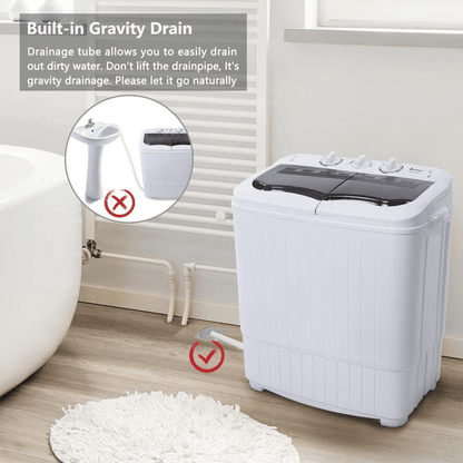 Home Portable Mini Twin Tubs Washing Machine Compact Washer For Clothing Clean Spin  Wash With High 2