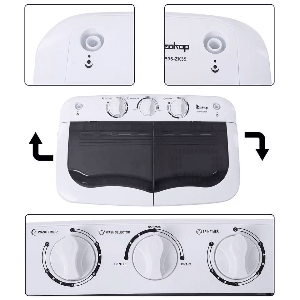 Home Portable Mini Twin Tubs Washing Machine Compact Washer For Clothing Clean Spin  Wash With High 5