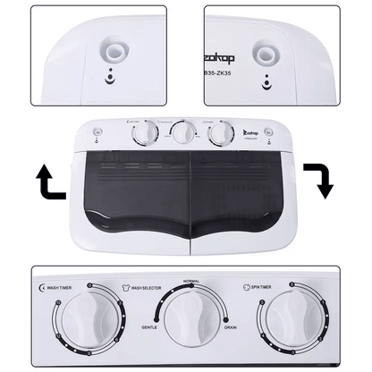 Home Portable Mini Twin Tubs Washing Machine Compact Washer For Clothing Clean Spin  Wash With High 5