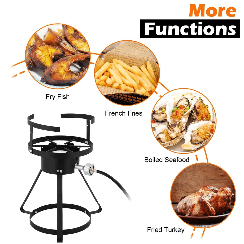 Gas Turkey Fryer Outdoor Propane Cooker With Aluminum Pot  Basket 4