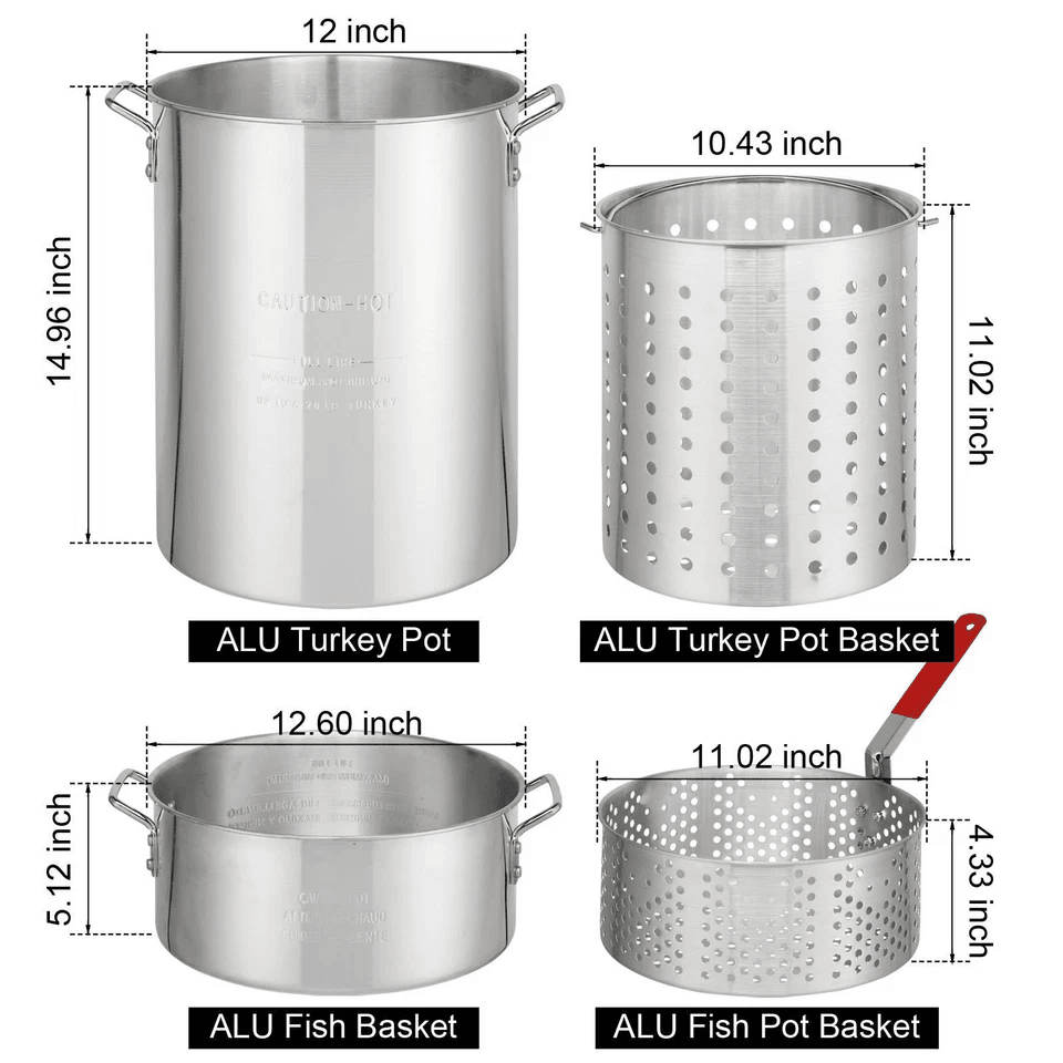 Gas Turkey Fryer Outdoor Propane Cooker With Aluminum Pot  Basket 5