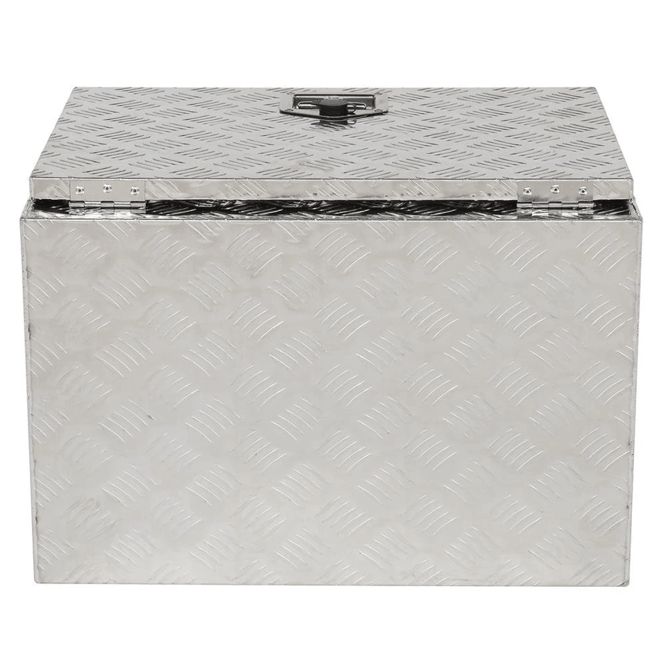24" Aluminum Underbody Tool Box for Truck, Trailer, RV – Lockable Storage Chest with Keys