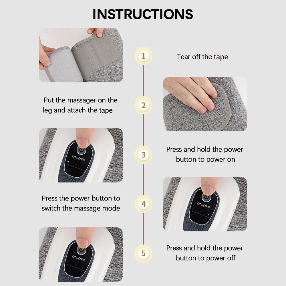 Wireless 360 Air Pressure Calf Massager  Electric Leg Massage with Airbag Compression  3 Modes fo