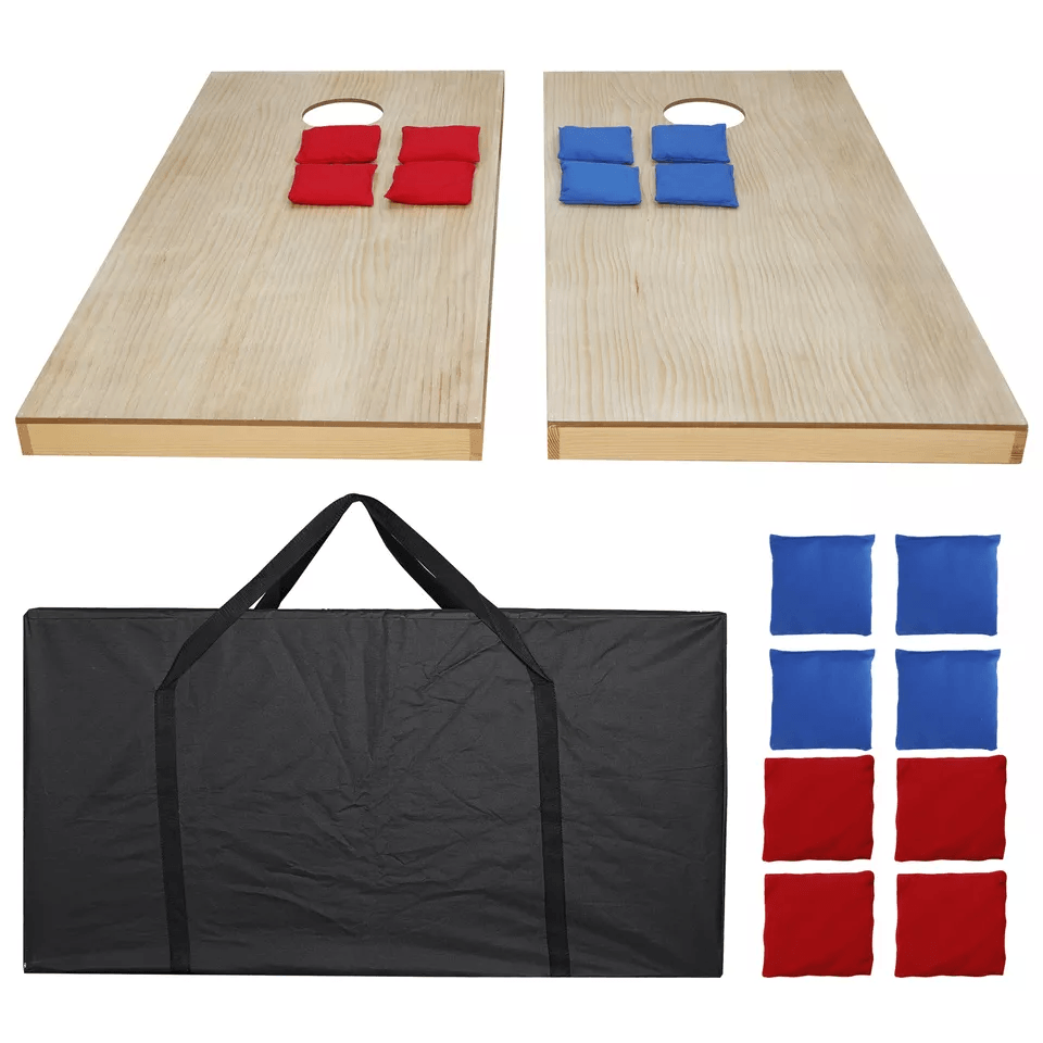 Cornhole Game Regulation Size Solid Wood Boards With 8 Bean Bags Carrying Case  Outdoor Lawn Game F 2