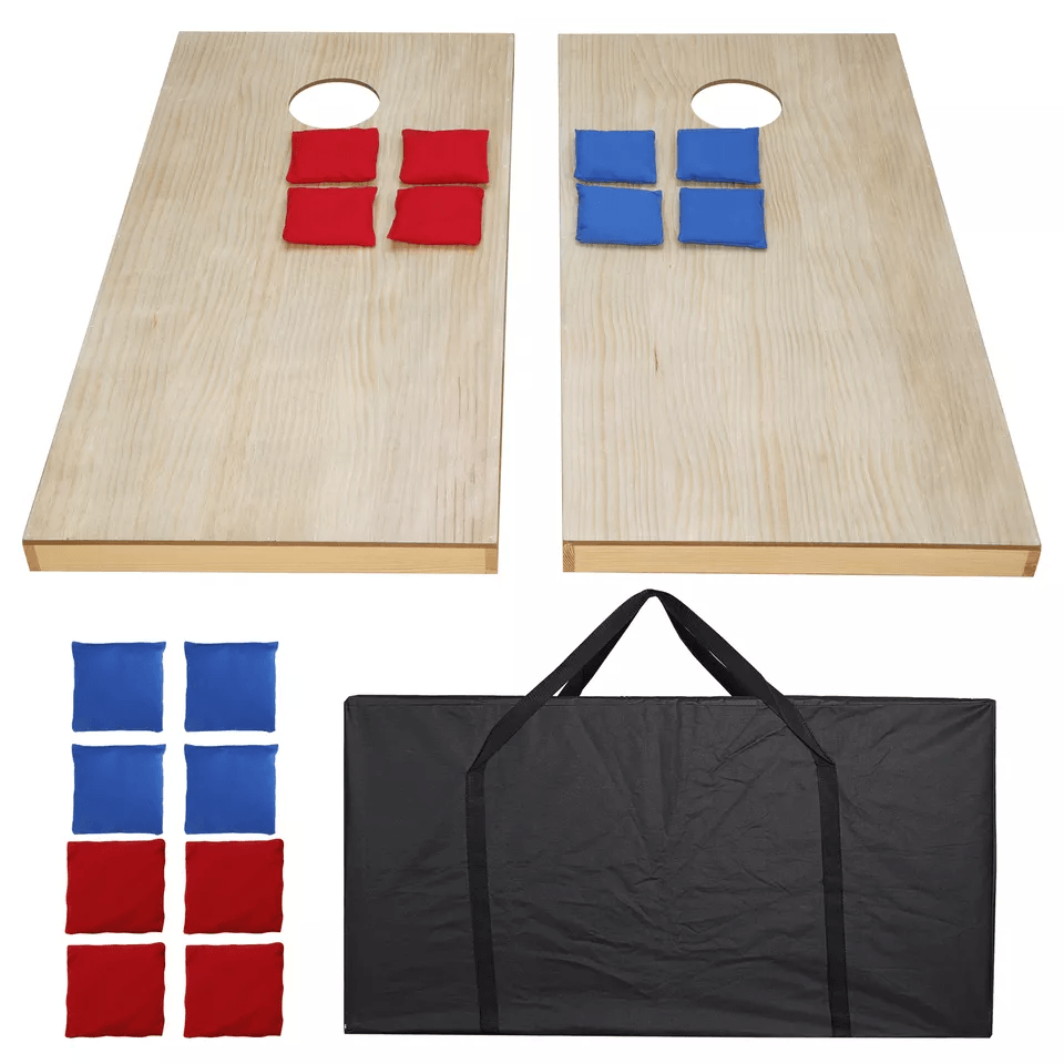Cornhole Game Regulation Size Solid Wood Boards With 8 Bean Bags Carrying Case  Outdoor Lawn Game F 3