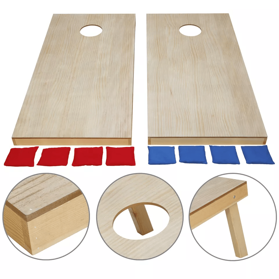 Cornhole Game Regulation Size Solid Wood Boards With 8 Bean Bags Carrying Case  Outdoor Lawn Game F 8