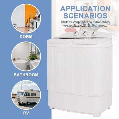 Compact Mini Twin Tub Washing Machine Portable Washer  Dryer For Apartments Dorms RVs 8