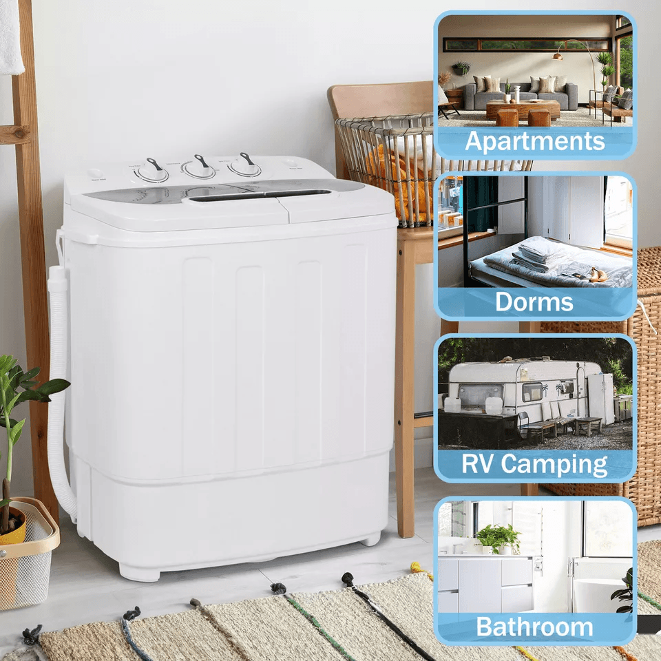 Compact Mini Twin Tub Washing Machine Portable Washer  Dryer For Apartments Dorms RVs 5