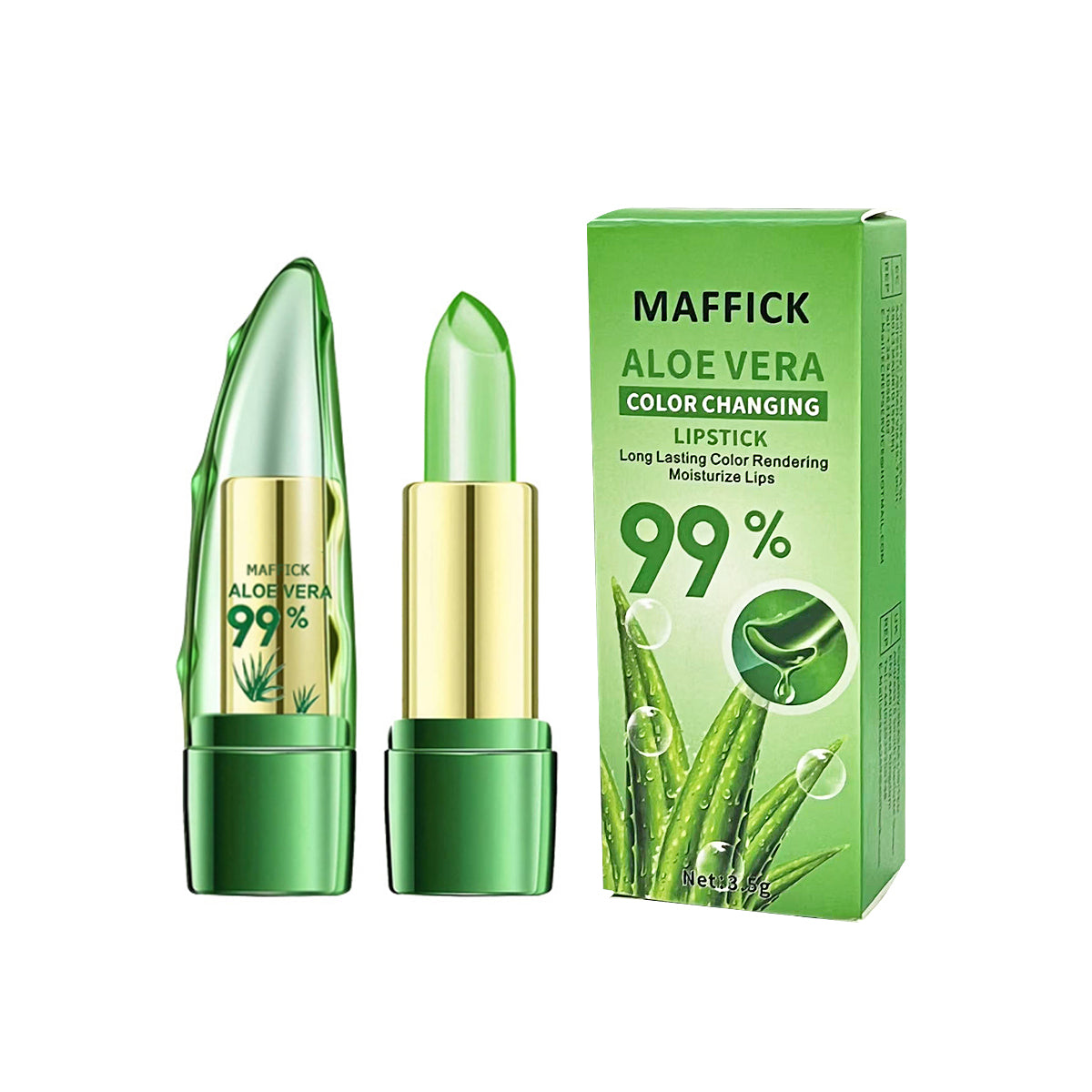 Warm Change Aloe Vera Lipstick, Magical Color Changing, Long-Lasting Moisturizing Lip Balm