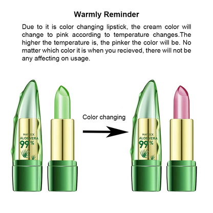 Warm Change Aloe Vera Lipstick Magical Color Changing LongLasting Moisturizing Lip Balm