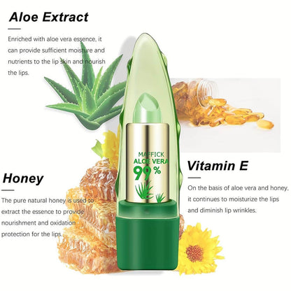 Warm Change Aloe Vera Lipstick Magical Color Changing LongLasting Moisturizing Lip Balm