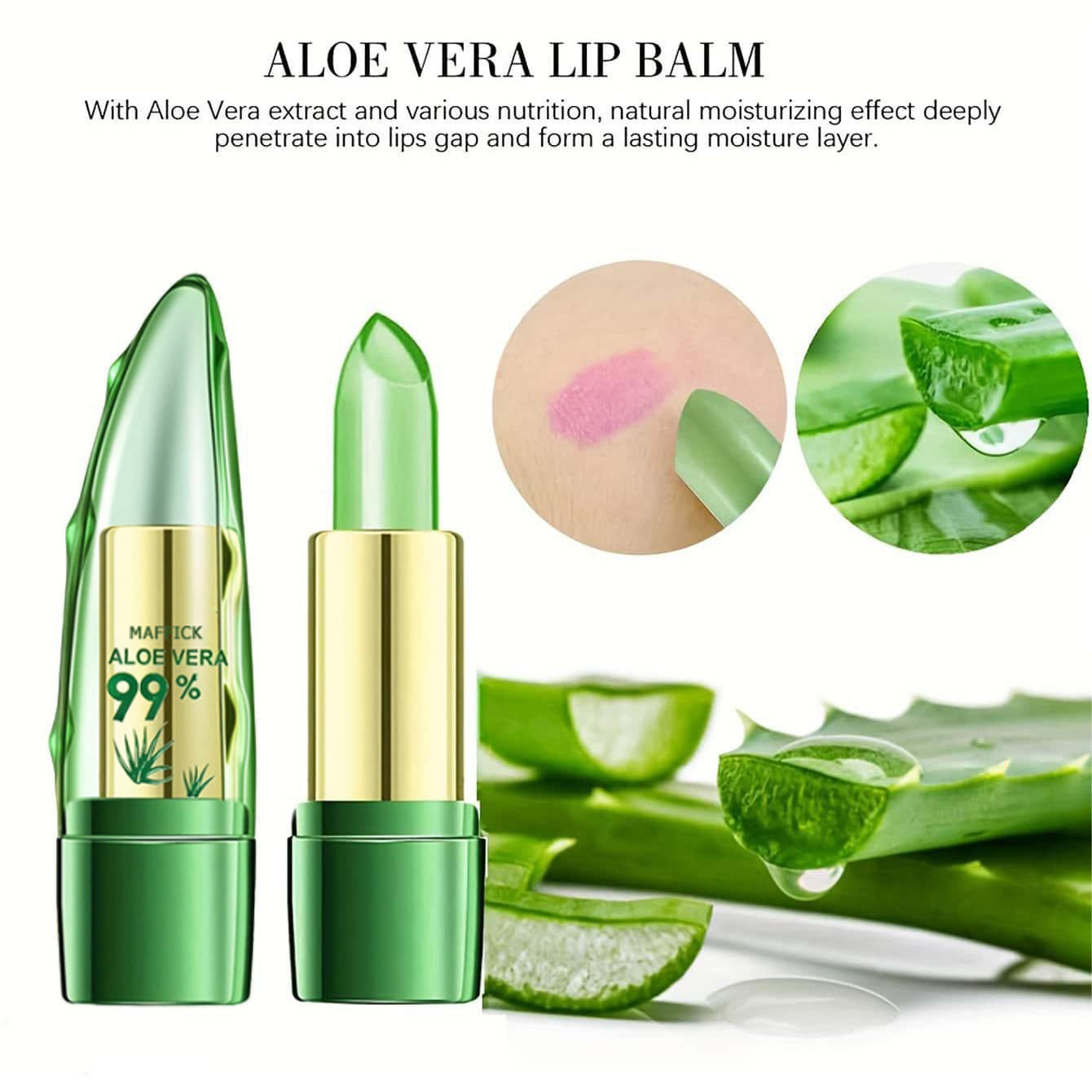 Warm Change Aloe Vera Lipstick Magical Color Changing LongLasting Moisturizing Lip Balm