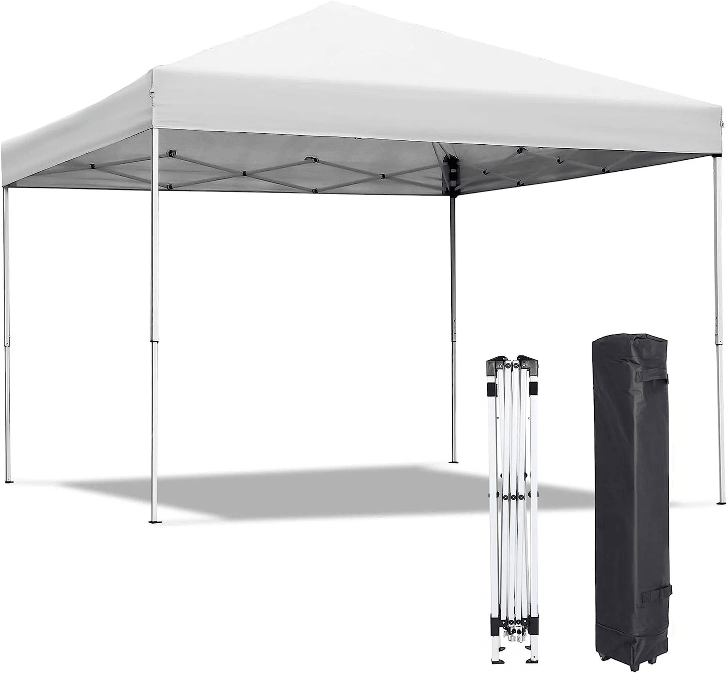 Canopy Tent with Adjustable Straight Legs, Wheeled Carry Bag, Ropes Waterproof Outdoor Shelter for Events, Camping