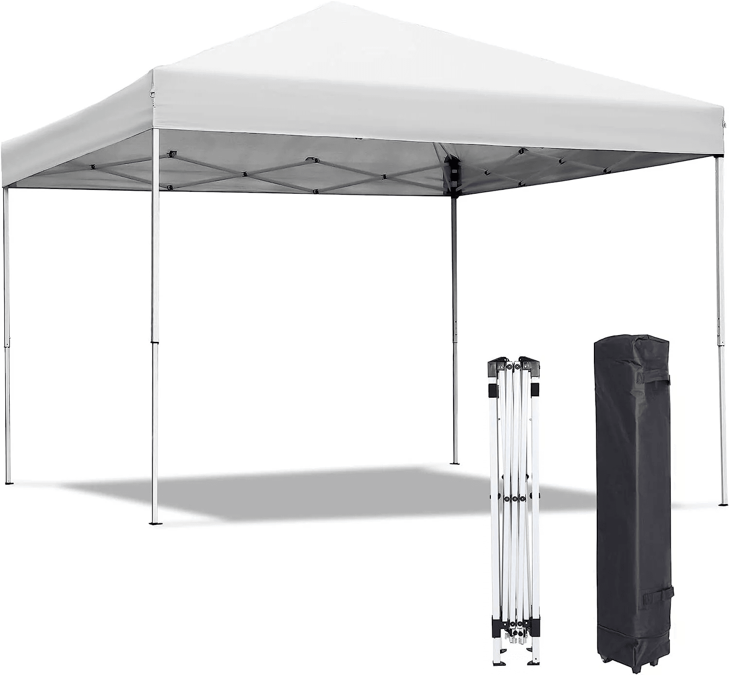 Canopy Tent with Adjustable Straight Legs, Wheeled Carry Bag, Ropes Waterproof Outdoor Shelter for Events, Camping