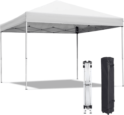 Canopy Tent with Adjustable Straight Legs, Wheeled Carry Bag, Ropes Waterproof Outdoor Shelter for Events, Camping