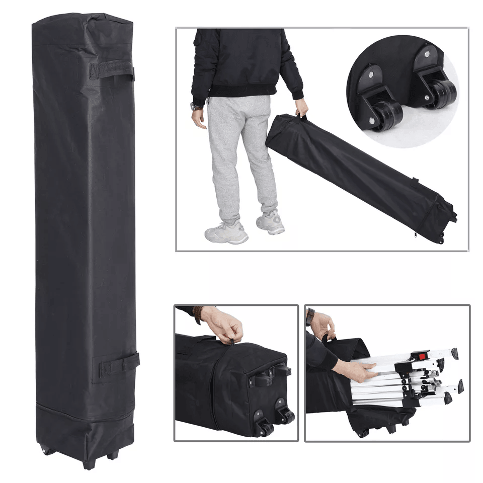 Canopy Tent With Adjustable Straight Legs Wheeled Carry Bag Ropes Waterproof Outdoor Shelter For Ev 3