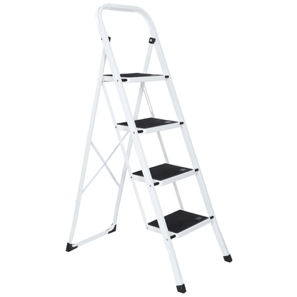 4 Step Folding Ladder With Handgrip  AntiSlip Wide Pedals 330lbs Capacity Sturdy Steel Step Stool F 2