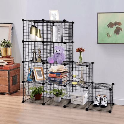 Wire Cube Storage Organizer 12 Cube Modular Wire Shelving  Closet Bookshelf Unit 3