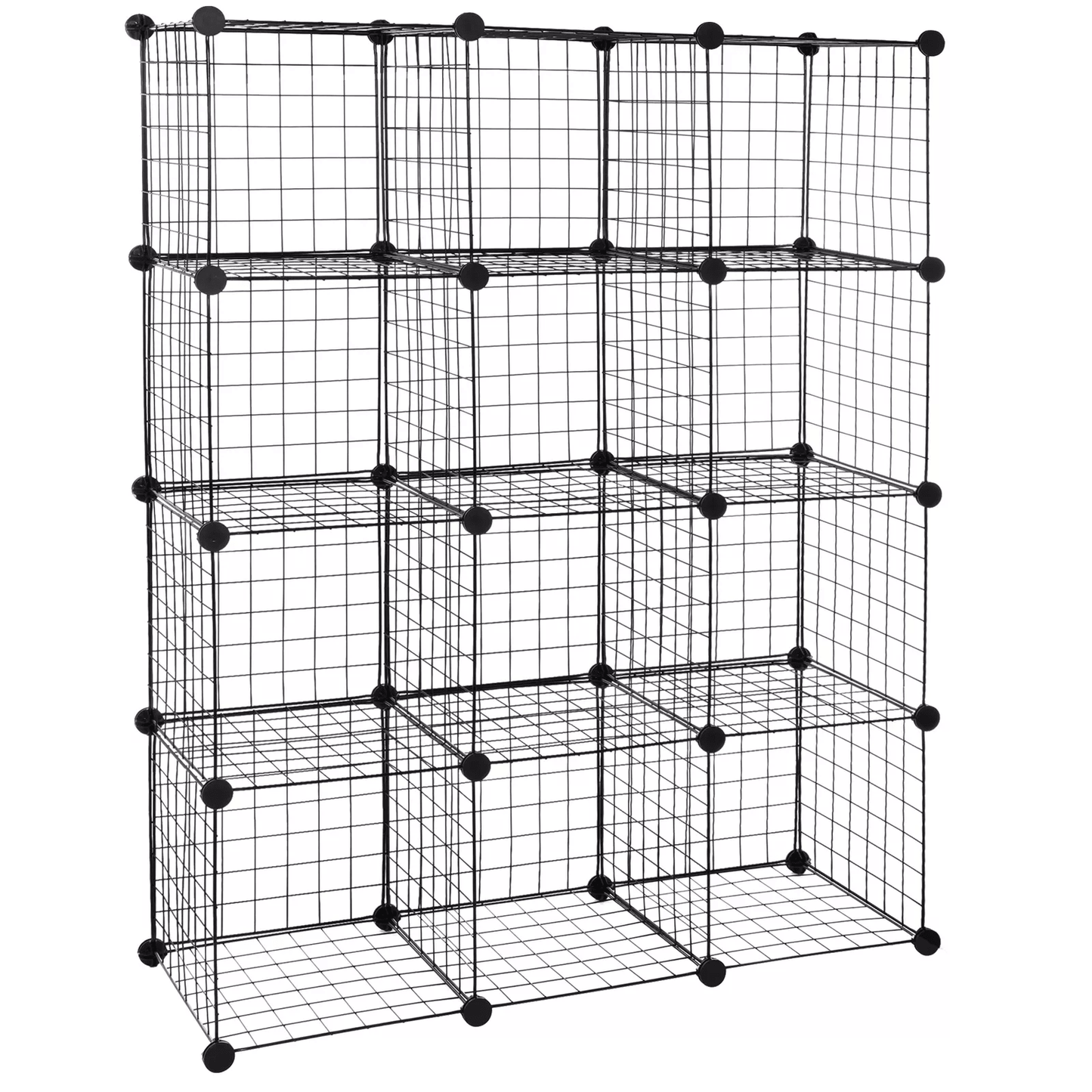 Wire Cube Storage Organizer, 12 Cube Modular Wire Shelving & Closet Bookshelf Unit
